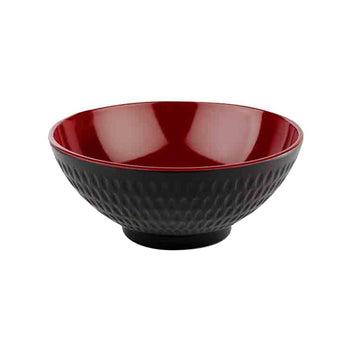 (6 sztuk) Miska - ASIA PLUS - Melamina - 0,60 litra - Ø 160 mm - Czarny/Czerwony - Prime Gastro