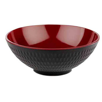 (6 sztuk) Miska - ASIA PLUS - melamina - 1,1 litra - Ø 200 mm - czarno-czerwona - Prime Gastro