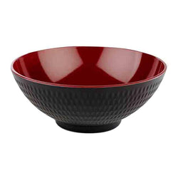 (6 sztuk) Miska - ASIA PLUS - Melamina - 2,2 litra - Ø 240 mm - Czarny/Czerwony