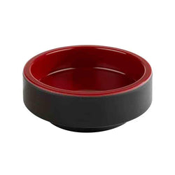 (6 sztuk) Miseczki - ASIA PLUS - melamina - okrągłe - Ø 75 mm - czarne/czerwone