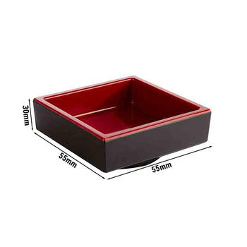 (6 sztuk) Miska - ASIA PLUS - melamina - kwadratowa - czarna - Prime Gastro