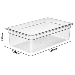 (6 sztuk) CAMBRO | CAMWEAR® - Pojemnik z poliwęglanu GN 1/1 - Przezroczysty - Głębokość: 150 mm
