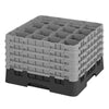 CAMBRO | CAMRACK® - kosz do mycia szklanek 1/1 - 16 przegródek - z 5 przedłużkami - 500x500mm - Czarny