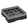 CAMBRO | Glass dishwasher rack 1/1 CAMRACK® – 16 compartments, 1 extender – 500 x 500 mm – max. glass height: 92 mm – black, image 1 of 4