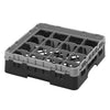 CAMBRO | Glass dishwasher rack 1/1 CAMRACK® – 16 compartments, 1 extender – 500 x 500 mm – max. glass height: 92 mm – black, image 3 of 4