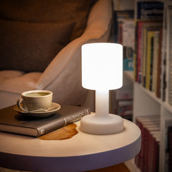 (4 szt.) Lampa stołowa – FINN – z 3 - stopniową regulacją jasności – Ø 120 mm – biała
