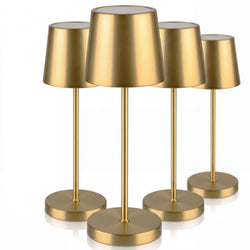 (4 sztuki) Lampa stołowa – MERLE – z 3 - stopniową regulacją jasności – Ø 110 mm – złota