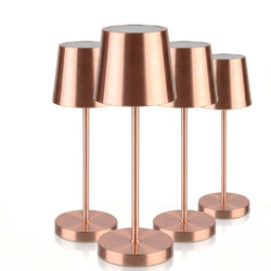 (4 sztuki) Lampa stołowa – MERLE MINI – z 3 - stopniową regulacją jasności – Ø 90 mm – miedź