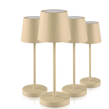 (4 sztuki) Lampa stołowa – MERLE MINI – z 3 - stopniową regulacją jasności – Ø 90 mm – kolor piaskowy