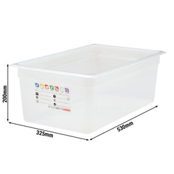(6 sztuk) CAMBRO | SafeTrak – pojemniki z polipropylenu GN 1/1 – kolor mleczny – wysokość: 200 mm