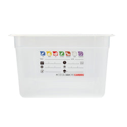 (6 sztuk) CAMBRO | SafeTrak – pojemniki z polipropylenu GN 1/1 – kolor mleczny – wysokość: 200 mm
