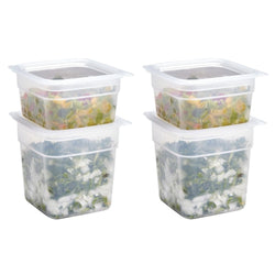 CAMBRO | CAMSQUARES® - Zestaw pojemników FreshPro - 8 sztuk - 2x 0,95 litra i 2x 0,47 litra - Przezroczysty