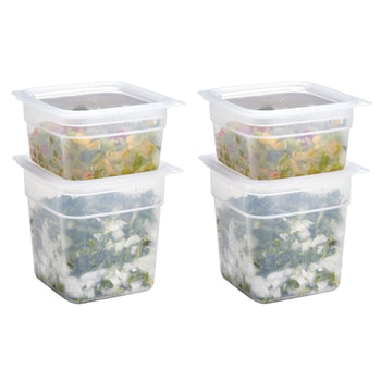 CAMBRO | CAMSQUARES® - Zestaw pojemników FreshPro - 8 sztuk - 2x 0,95 litra i 2x 0,47 litra - Przezroczysty - Prime Gastro
