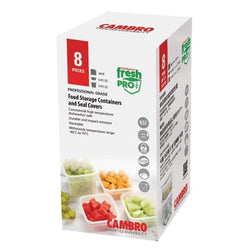 CAMBRO | CAMSQUARES® - Zestaw pojemników FreshPro - 8 sztuk - 2x 0,95 litra i 2x 0,47 litra - Przezroczysty
