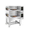(2 szt.) Gazowy piec przelotowy do pizzy - 1260x1750mm - cyfrowy - szerokość taśmy: 500mm - włącznie z ramą podstawy