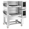 (2 szt.) Gazowy piec przelotowy do pizzy - 1260x1750mm - cyfrowy - szerokość taśmy: 500mm - włącznie z ramą podstawy