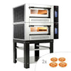 Gas Deck Pizza Oven - Twin Deck - Refractory Stone Deck - 4+4 x Ø 30cm (12") - 230V Single Phase - Touchscreen Controls - up to 450°C - incl. Base frame