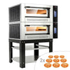 Gas Deck Pizza Oven - Twin Deck - Refractory Stone Deck - 9+9 x Ø 30cm (12") - 230V Single Phase - Touchscreen Controls - up to 450°C - incl. Base frame