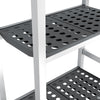 Regał aluminiowo‑polipropylenowy - 1500x360x1800mm - 4 półek - Nośność: 900kg - z odpornych na temperaturę od -30°C do 90°C - w zestawie: 2 stojaki regałowe, 8 poprzeczek, 4 półki