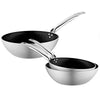 (3 szt.) Zestaw patelni wok - aluminium - Ø 240/280/300mm - z powłoką nieprzywierającą - 3-częściowy