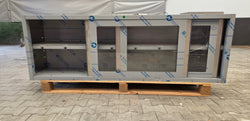 Szafka ścienna ze stali nierdzewnej - 2000x400 mm - z przesuwanymi szklanymi drzwiami - 650 mm wysokości