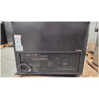 Lada chłodnicza TORONTO - 1000 mm - drewniany panel przedni - 2 półki - blat roboczy kuchenny z czarnego granitu - Prime Gastro