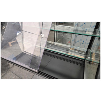 Lada chłodnicza TORONTO - 1000 mm - drewniany panel przedni - 2 półki - blat roboczy kuchenny z czarnego granitu - Prime Gastro