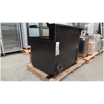 Lada chłodnicza TORONTO - 1000 mm - drewniany panel przedni - 2 półki - blat roboczy kuchenny z czarnego granitu - Prime Gastro