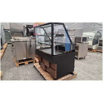 Lada chłodnicza TORONTO - 1000 mm - drewniany panel przedni - 2 półki - blat roboczy kuchenny z czarnego granitu - Prime Gastro