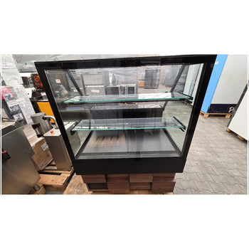 Lada chłodnicza TORONTO - 1000 mm - drewniany panel przedni - 2 półki - blat roboczy kuchenny z czarnego granitu - Prime Gastro