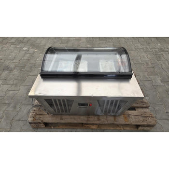 Stołowa witryna na lody - 870 mm - statyczna - na 4x 5-litrowe pojemniki na lody - kopułowa pokrywa - pokrywa otwierana na stronę obsługi