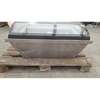 Stołowa witryna na lody - 870 mm - statyczna - na 4x 5-litrowe pojemniki na lody - kopułowa pokrywa - pokrywa otwierana na stronę obsługi