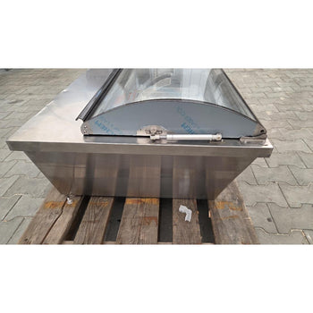 Stołowa witryna na lody - 870 mm - statyczna - na 4x 5-litrowe pojemniki na lody - kopułowa pokrywa - pokrywa otwierana na stronę obsługi