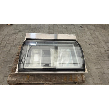 Stołowa witryna na lody - 870 mm - statyczna - na 4x 5-litrowe pojemniki na lody - kopułowa pokrywa - pokrywa otwierana na stronę obsługi