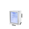 GASTRO-COOL | Chłodziarka minibarowa - 430 mm - 62 litry - z 1 szklanymi drzwiami & oświetleniem LED - srebrna