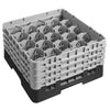 CAMBRO | CAMRACK® - kosz do mycia szklanek 1/1 z 4 przedłużkami - 500x500mm - 20 przegródek - Czarny