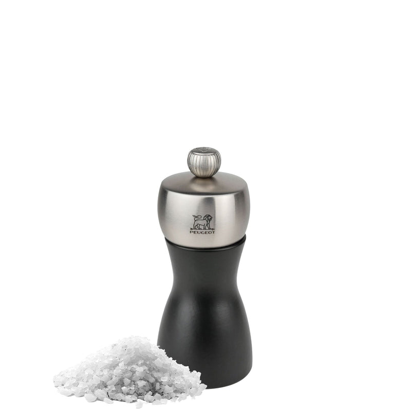 (6 sztuk) PEUGEOT | FIDJI – Młynek do soli – drewno – czarny matowy – wysokość: 120 mm