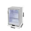 GASTRO-COOL | Chłodziarka barowa – 600 mm – 128 L – z 1 drzwiami szklanymi skrzydłowymi – srebrna