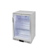 GASTRO-COOL | Chłodziarka barowa – 600 mm – 128 L – z 1 drzwiami szklanymi skrzydłowymi – srebrna