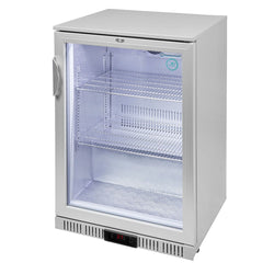 GASTRO-COOL | Chłodziarka barowa - 600 mm - 128 litrów - z 1 szklanymi drzwiami - srebrna