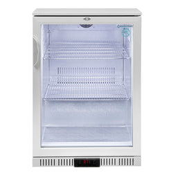 GASTRO-COOL | Chłodziarka barowa - 600 mm - 128 litrów - z 1 szklanymi drzwiami - srebrna