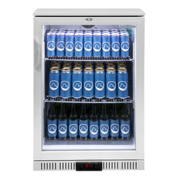 GASTRO-COOL | Chłodziarka barowa - 600 mm - 128 litrów - z 1 szklanymi drzwiami - srebrna