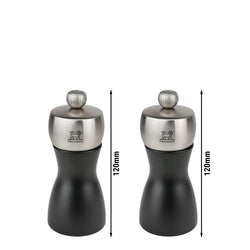 (6 Stück) PEUGEOT | FIDJI - Salz - & Pfeffermühle - Holz - Schwarz Matt - Höhe: 120mm