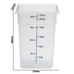 (6 sztuk) CAMBRO | CAMSQUARES® – pojemniki – 20,8 litra – przezroczyste