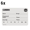 (6 szt.) CAMBRO | StoreSafe® Etykiety rotacyjne - 250 etykiet na rolkę