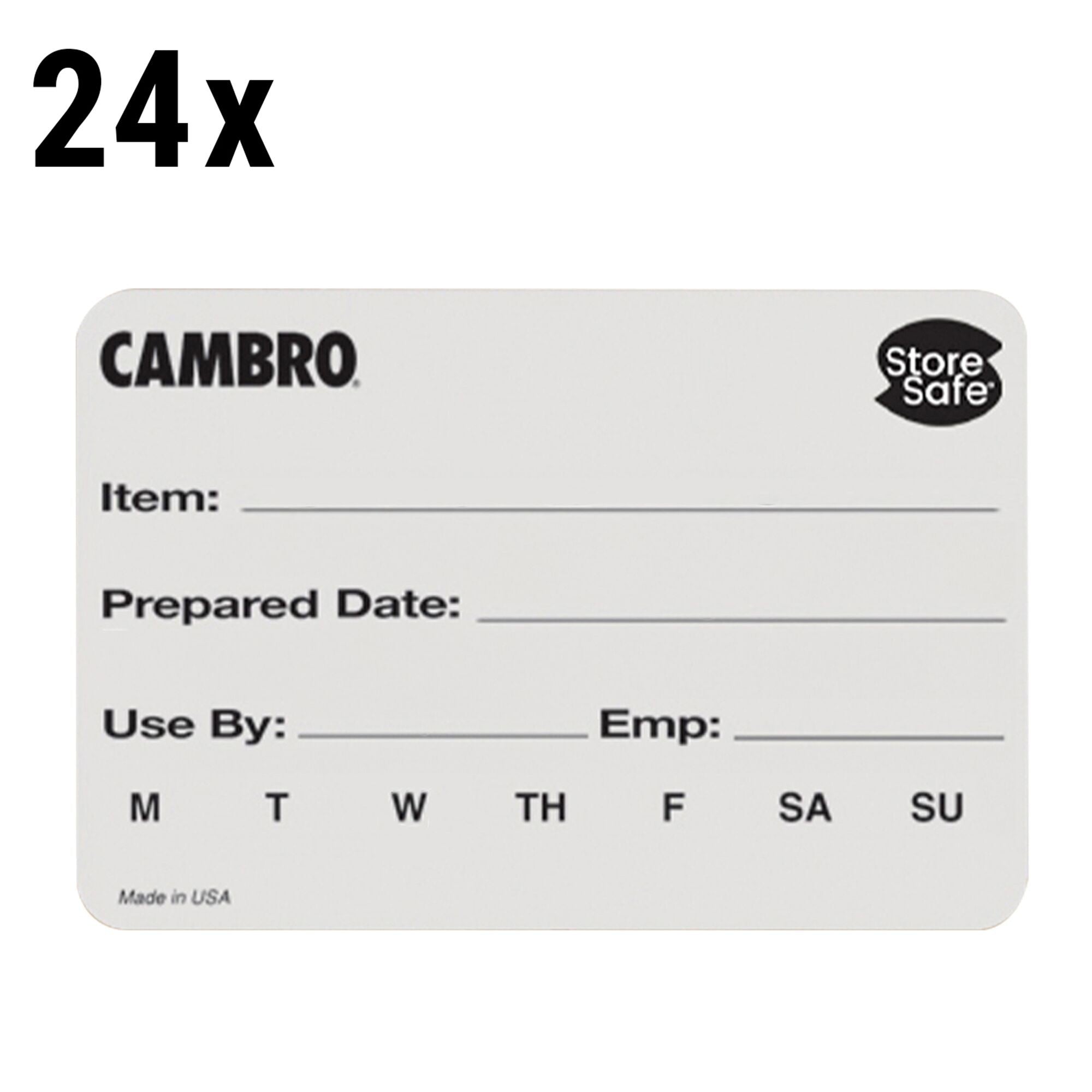 (24 pcs) CAMBRO | StoreSafe® Rotary Labels - Label Free - 250 Labels Per Roll