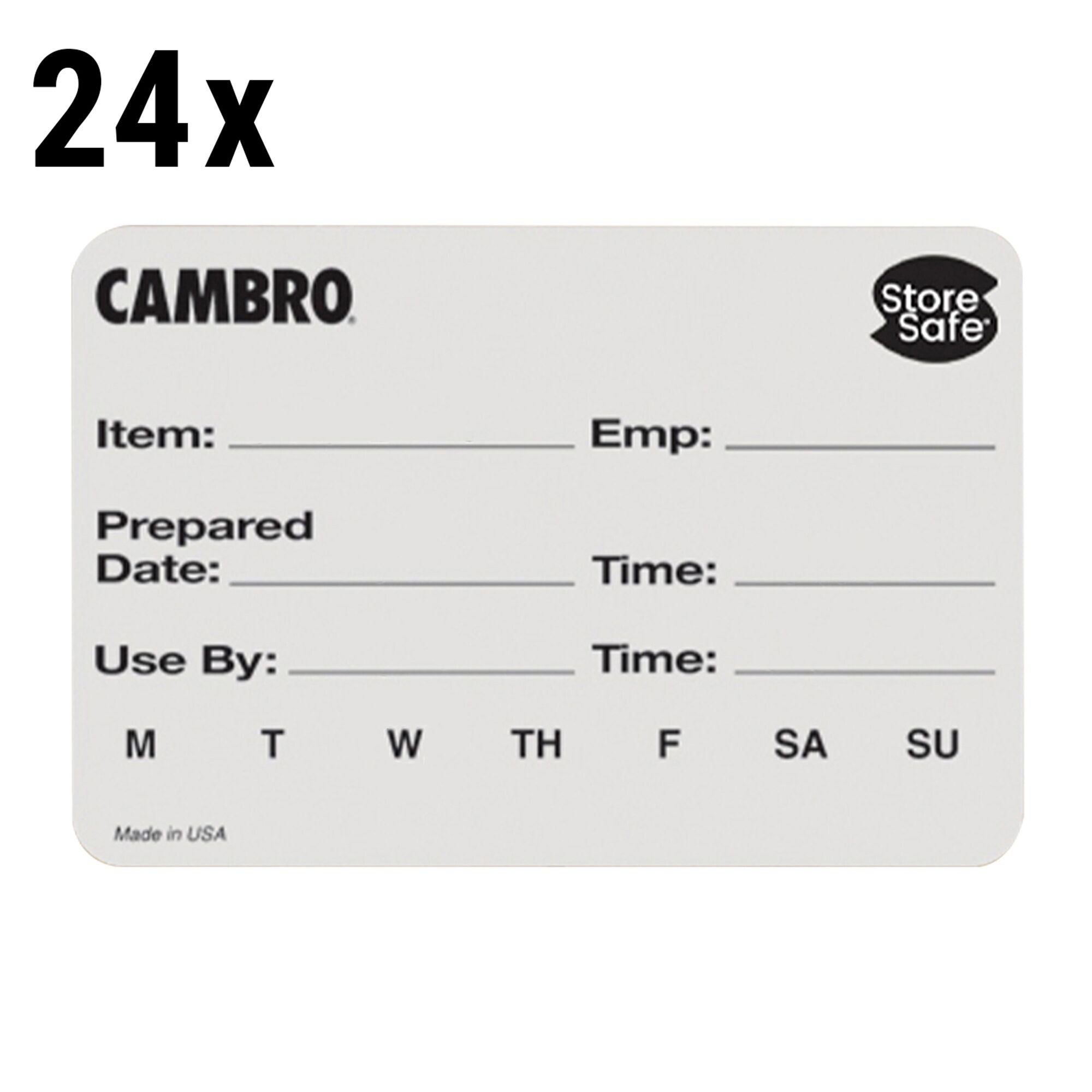 (24 pcs) CAMBRO | StoreSafe® Rotary Labels - Label Free - 250 Labels Per Roll