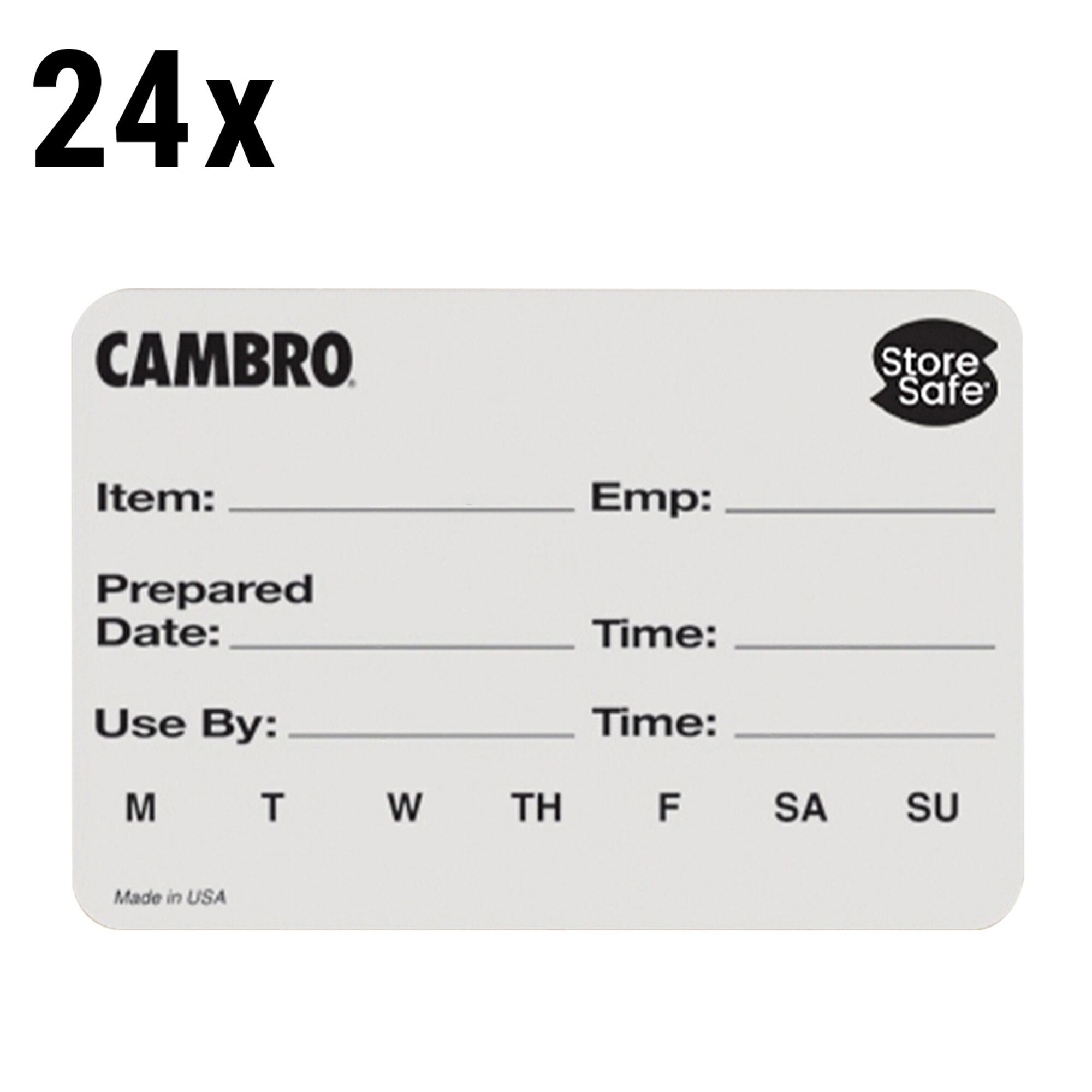 (24 pcs) CAMBRO | StoreSafe®Rotary Labels - 250 labels per roll