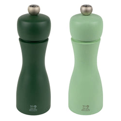 (6 sztuk) PEUGEOT | TAHITI WASSER – młynki do soli i do pieprzu – drewno – zielony – wysokość: 150 mm