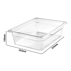 (6 sztuk) CAMBRO | CAMWEAR® - Pojemnik z poliwęglanu GN 1/2 - Przezroczysty - Głębokość: 100 mm